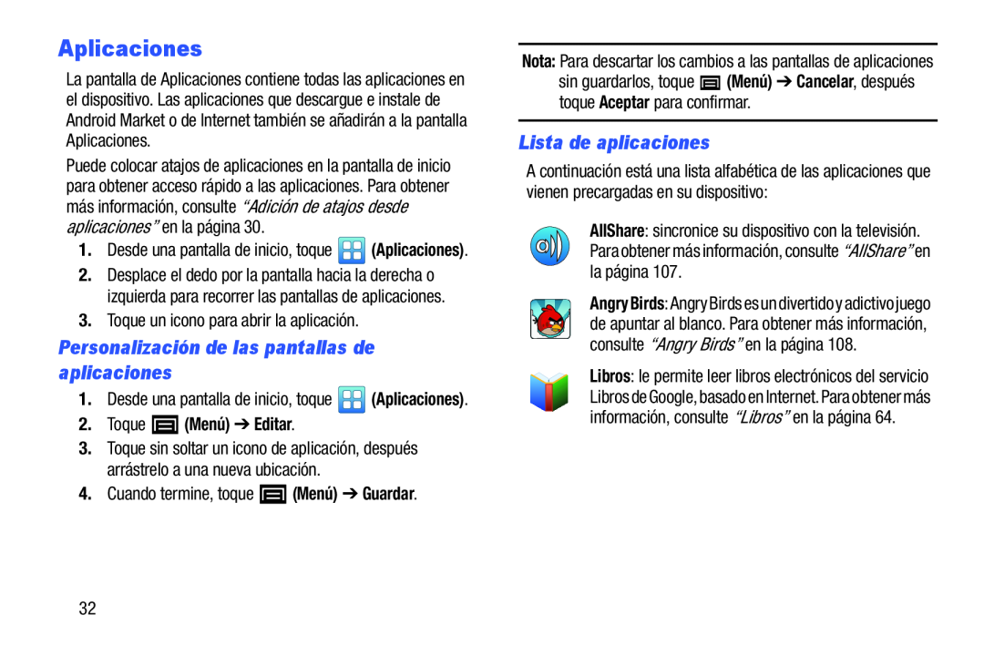 4.Cuando termine, toque (Menú) ➔ Guardar Galaxy Player 3.6