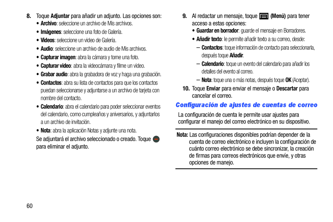 •Nota: abra la aplicación Notas y adjunte una nota Galaxy Player 4.2