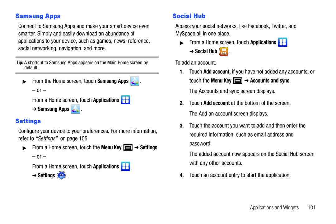 Samsung Apps Settings