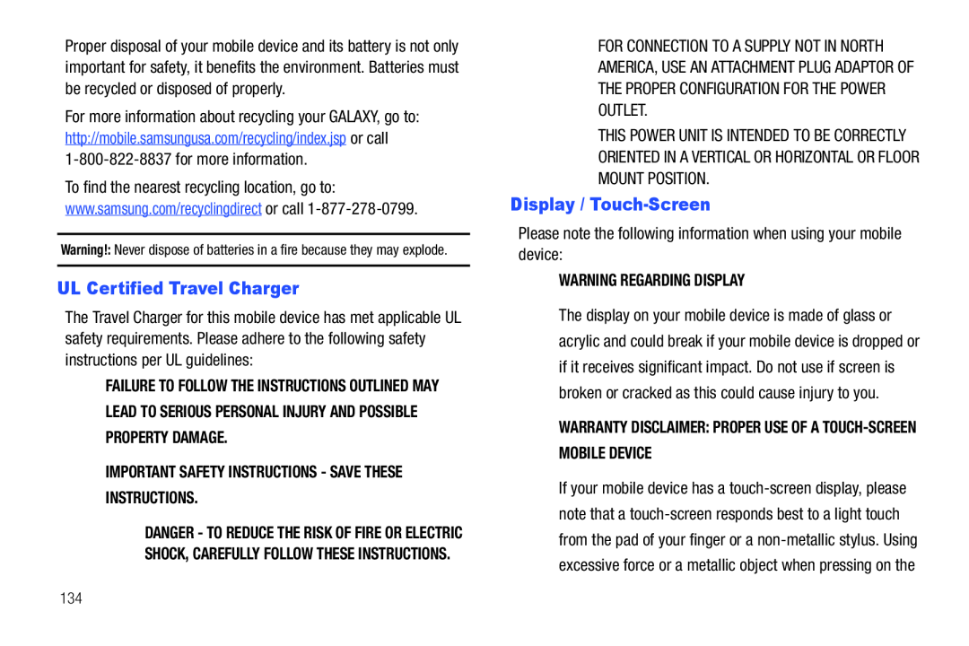 UL Certified Travel Charger Display / Touch-Screen