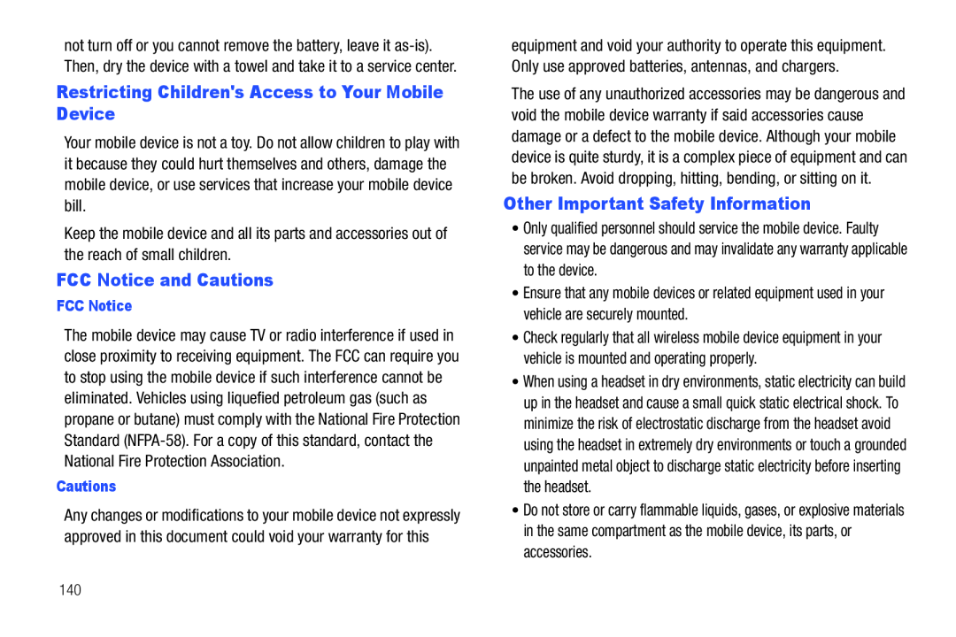 Other Important Safety Information Galaxy Player 4.0