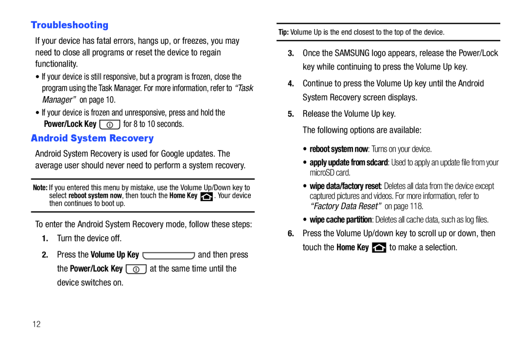 Android System Recovery Galaxy Player 4.0