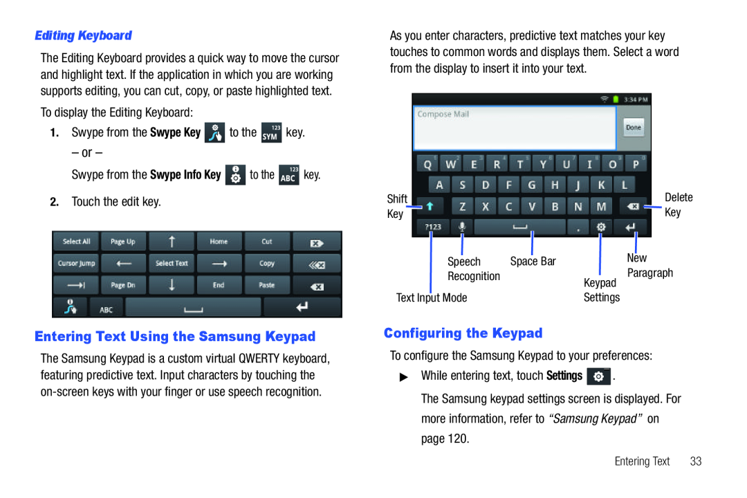 Entering Text Using the Samsung Keypad Galaxy Player 4.0