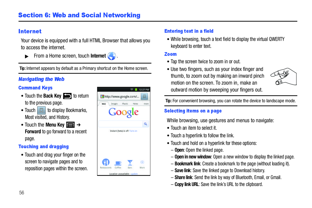 Section 6: Web and Social Networking Galaxy Player 4.0