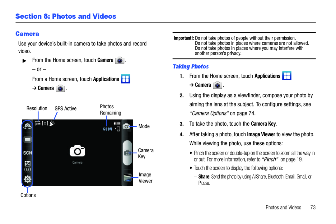 Section 8: Photos and Videos Galaxy Player 4.0