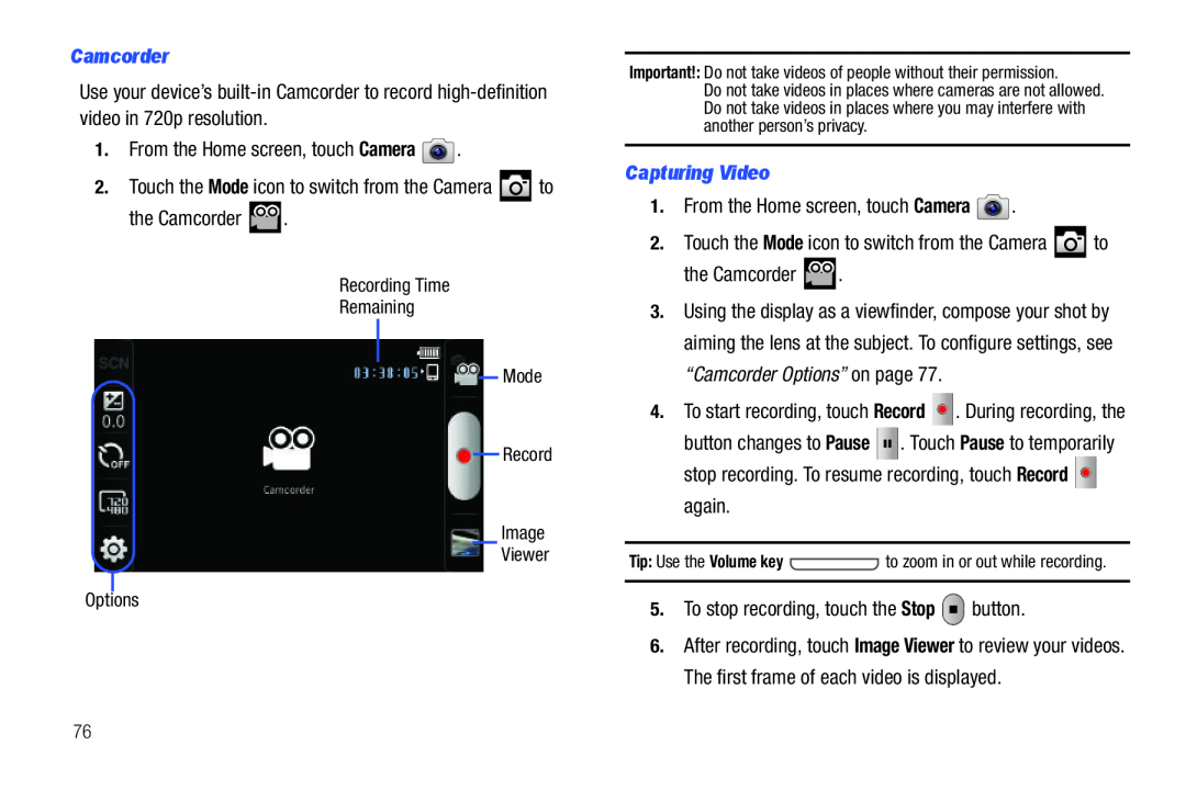 1.From the Home screen, touch Camera 1.From the Home screen, touch Camera