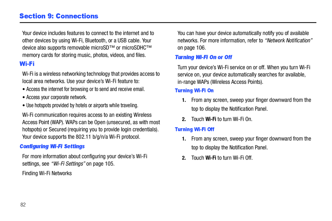 Wi-Fi Section 9: Connections