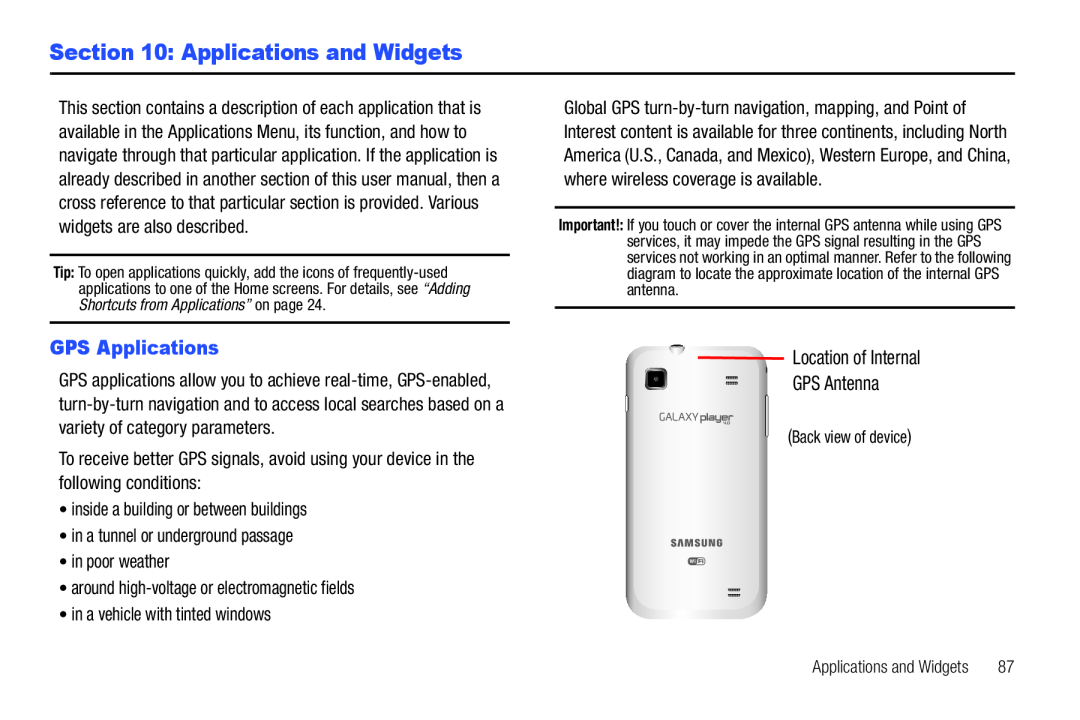 GPS Applications Galaxy Player 4.0