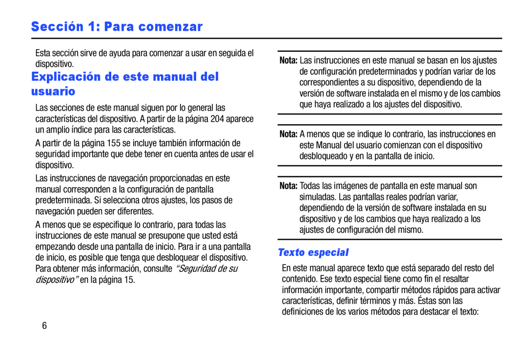 Explicación de este manual del usuario Galaxy Player 4.0