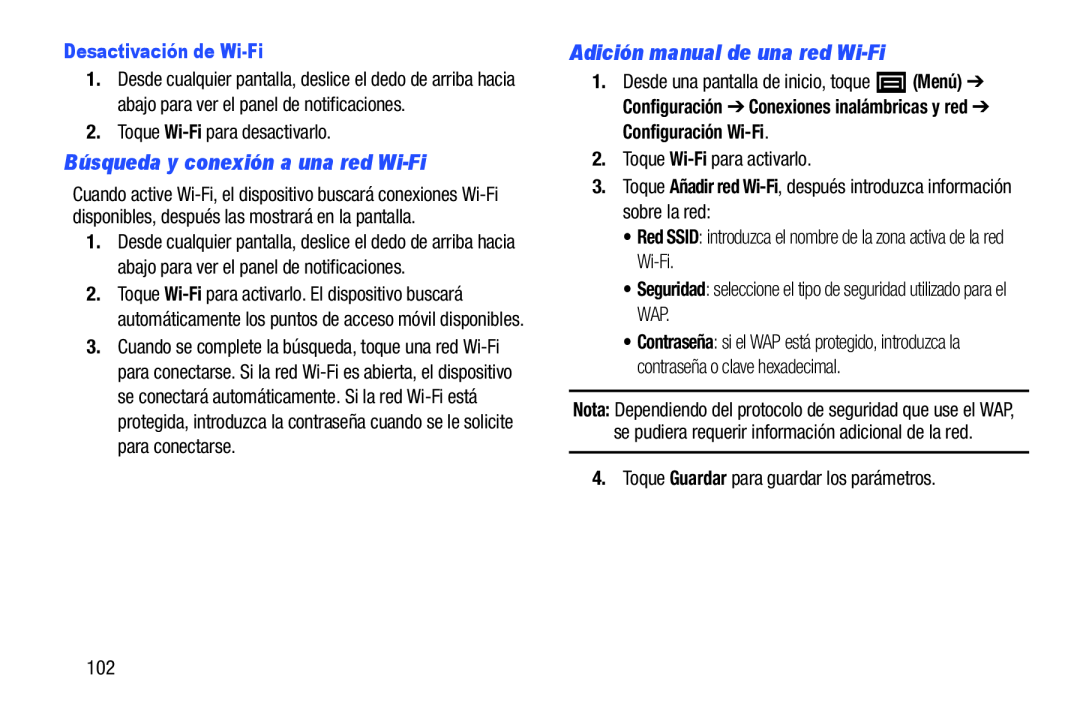 Búsqueda y conexión a una red Wi-Fi Adición manual de una red Wi-Fi