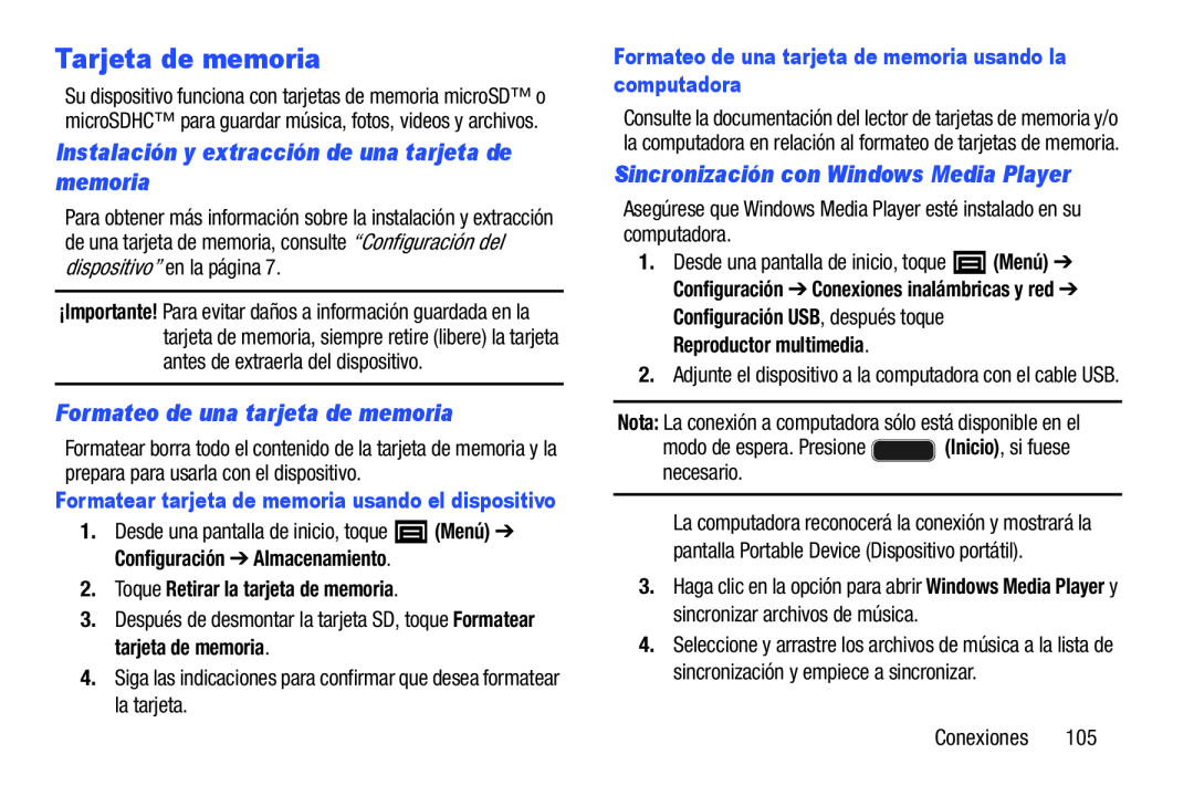 Instalación y extracción de una tarjeta de memoria Formateo de una tarjeta de memoria