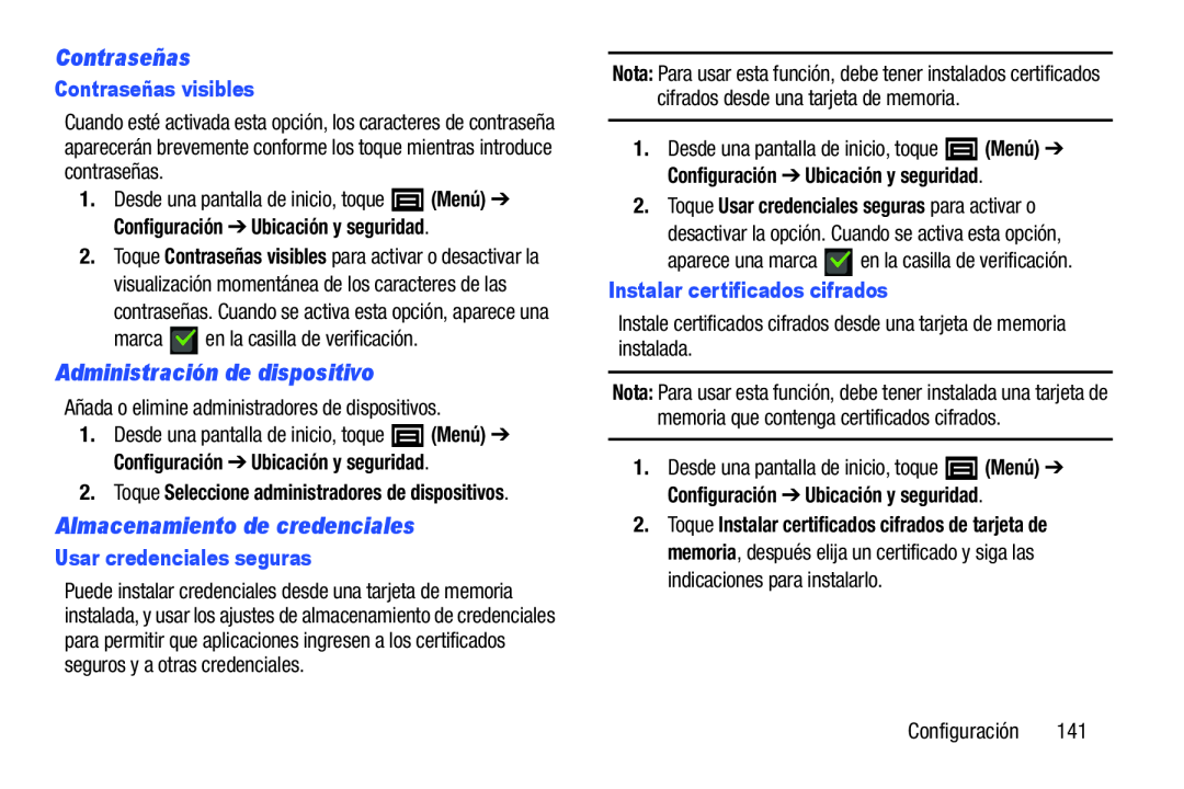 Contraseñas Administración de dispositivo