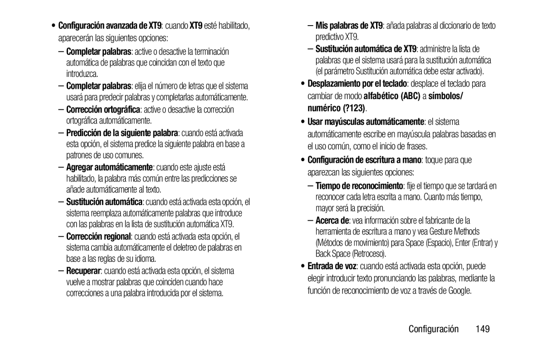 Configuración –Mis palabras de XT9: añada palabras al diccionario de texto predictivo XT9