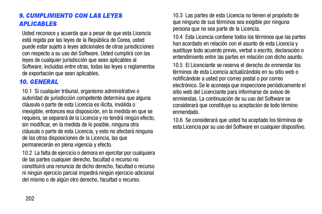 9.CUMPLIMIENTO CON LAS LEYES APLICABLES 10.GENERAL