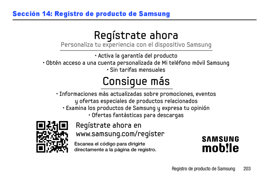 Sección 14: Registro de producto de Samsung Galaxy Player 4.0