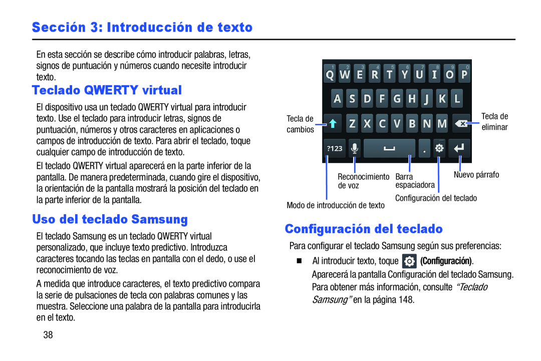 Configuración del teclado Galaxy Player 4.0