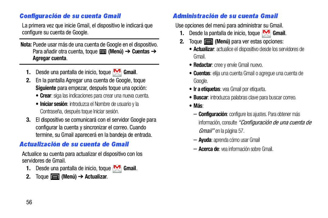 Configuración de su cuenta Gmail Galaxy Player 4.0