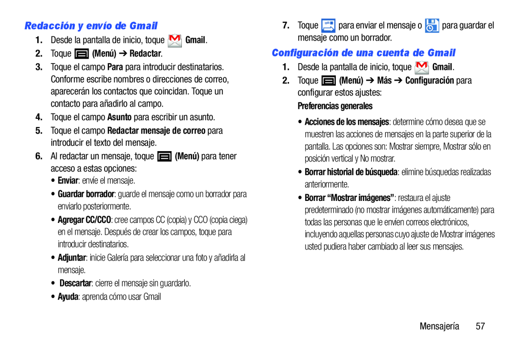 Redacción y envío de Gmail Configuración de una cuenta de Gmail