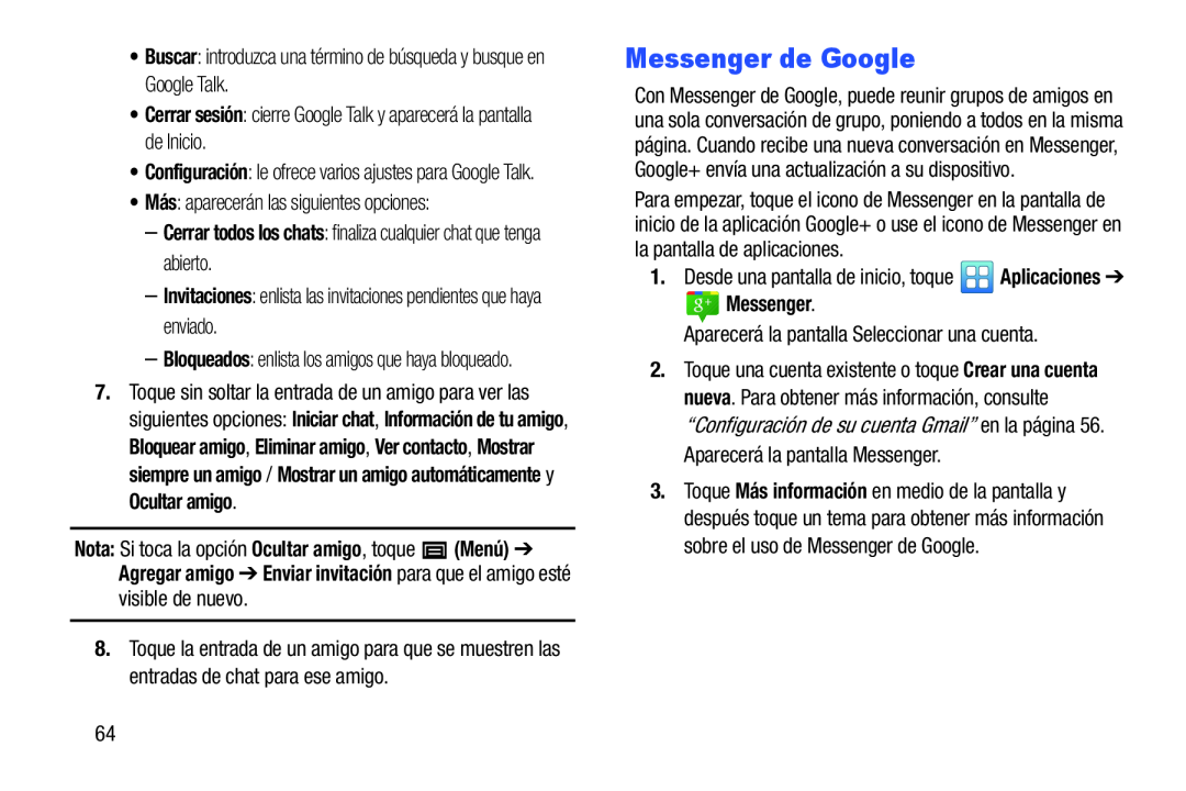 Messenger de Google Galaxy Player 4.0