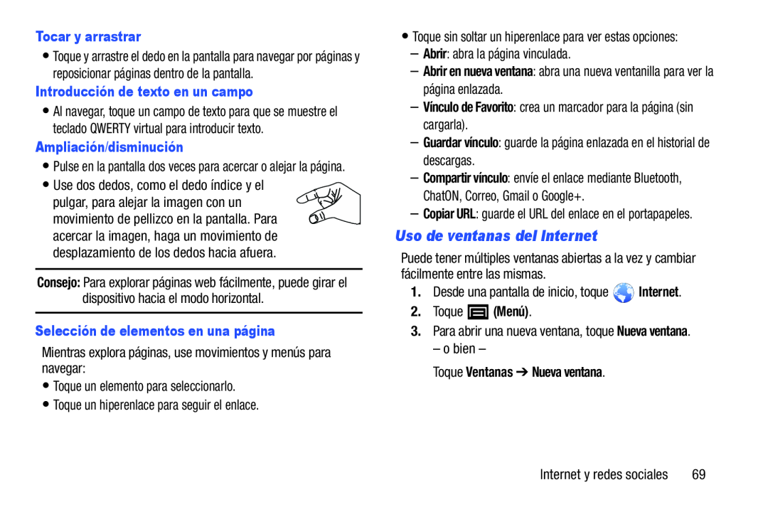 Uso de ventanas del Internet