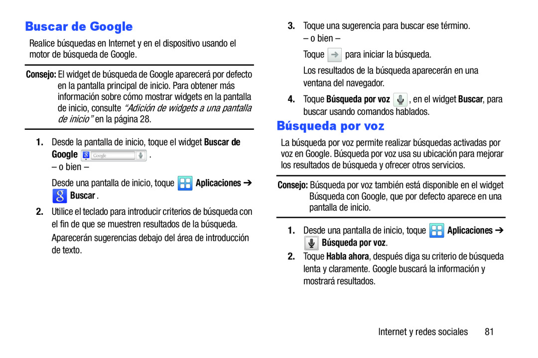 Búsqueda por voz Galaxy Player 4.0