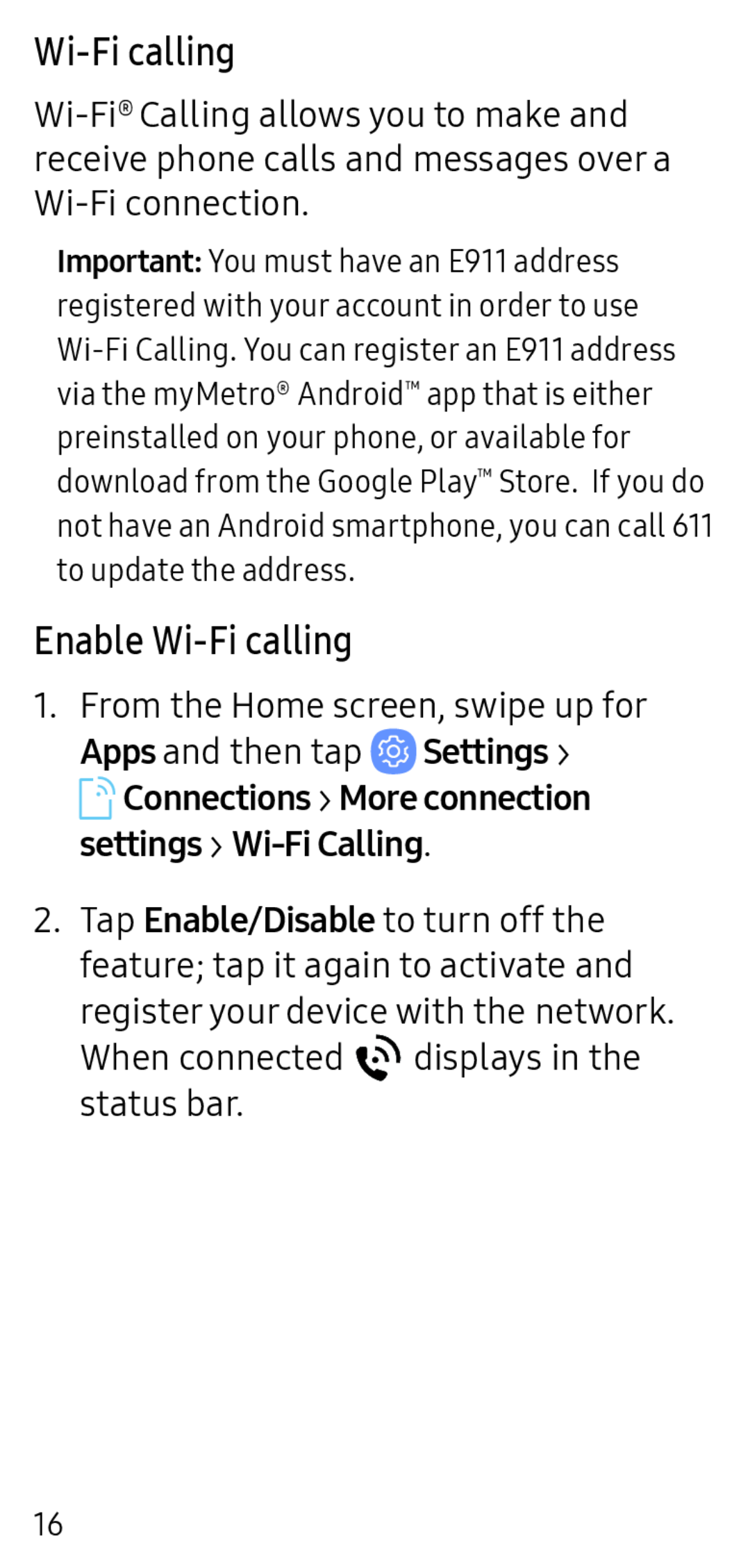 Wi-Ficalling Enable Wi-Ficalling