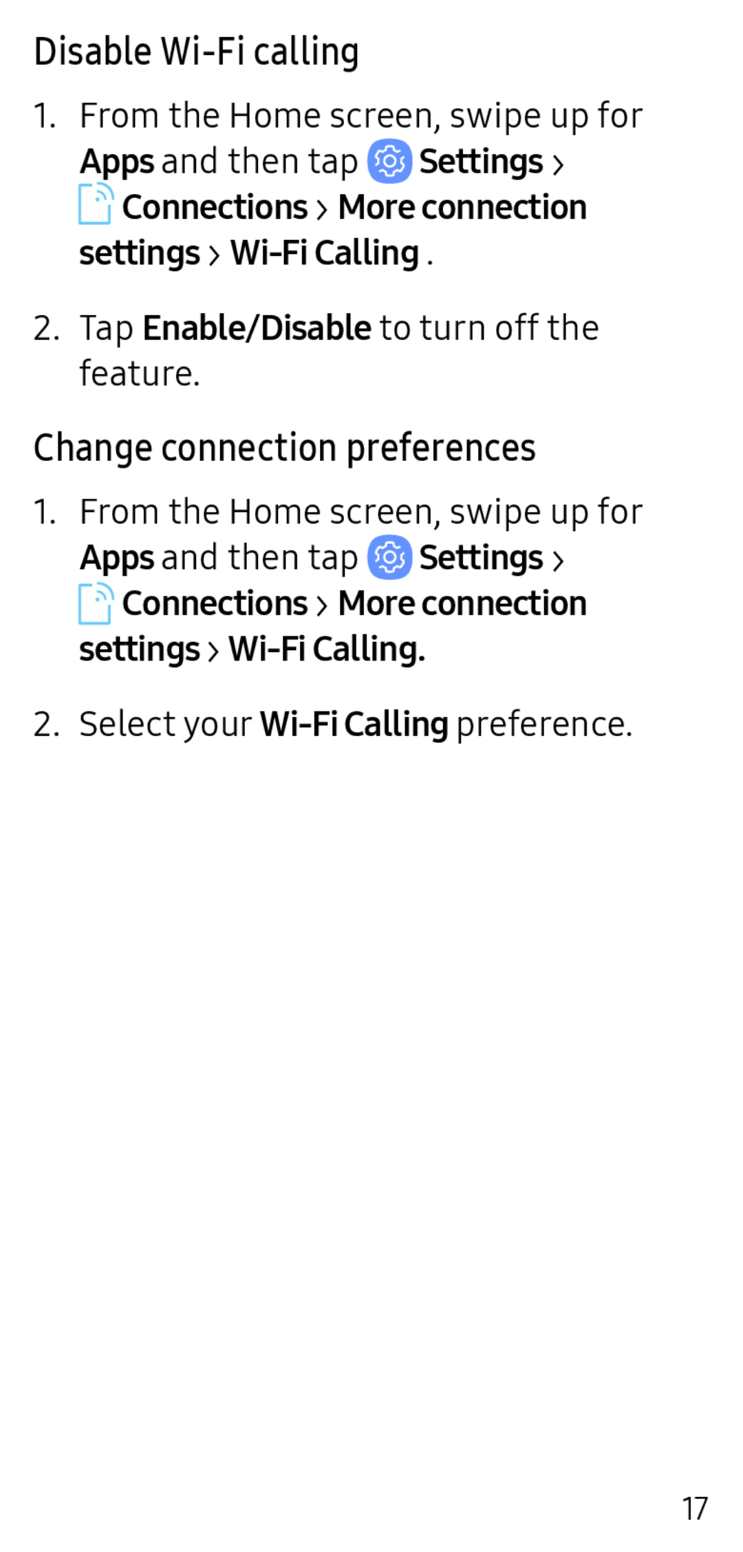 Change connection preferences Galaxy S9 MetroPCS