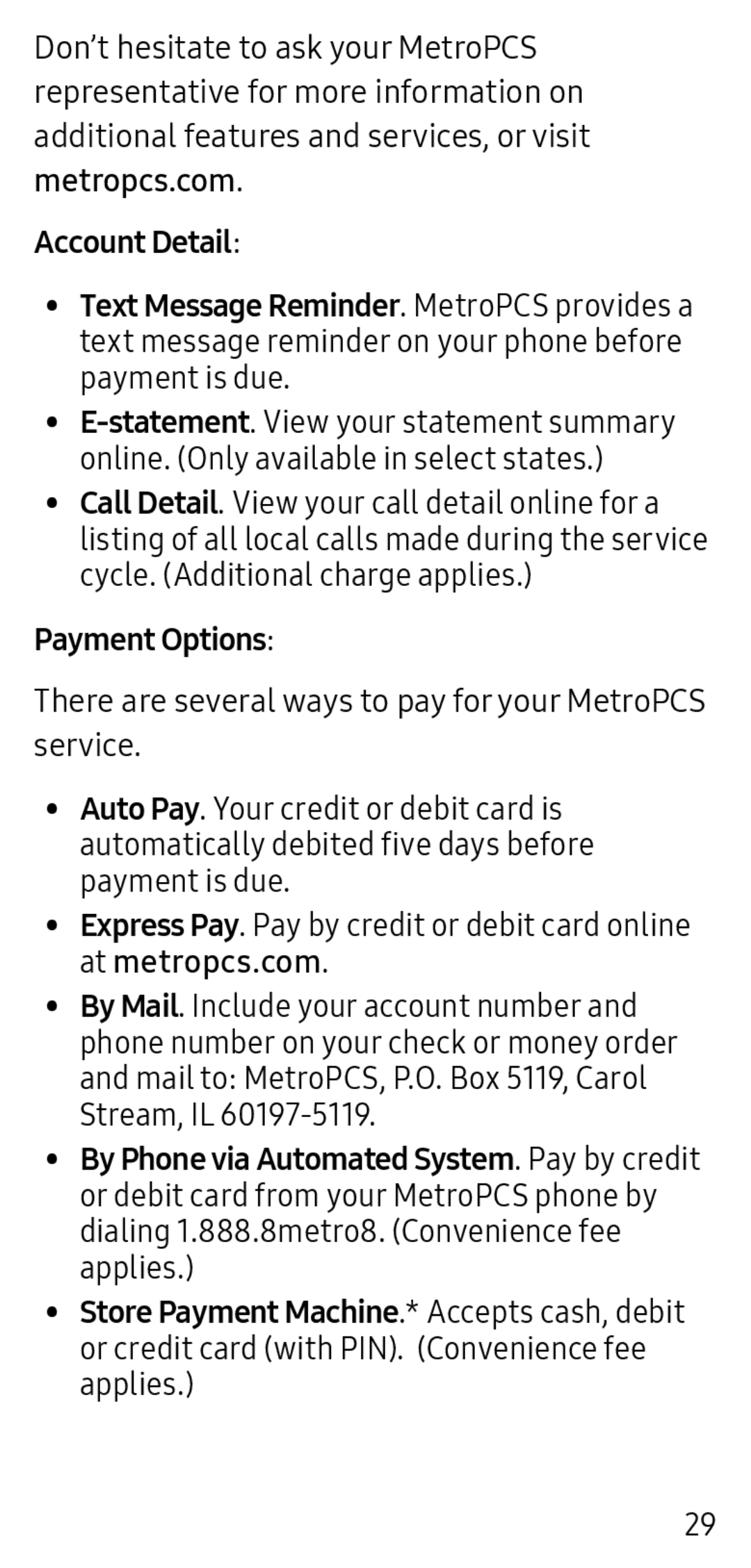 Payment Options: Galaxy S9 MetroPCS