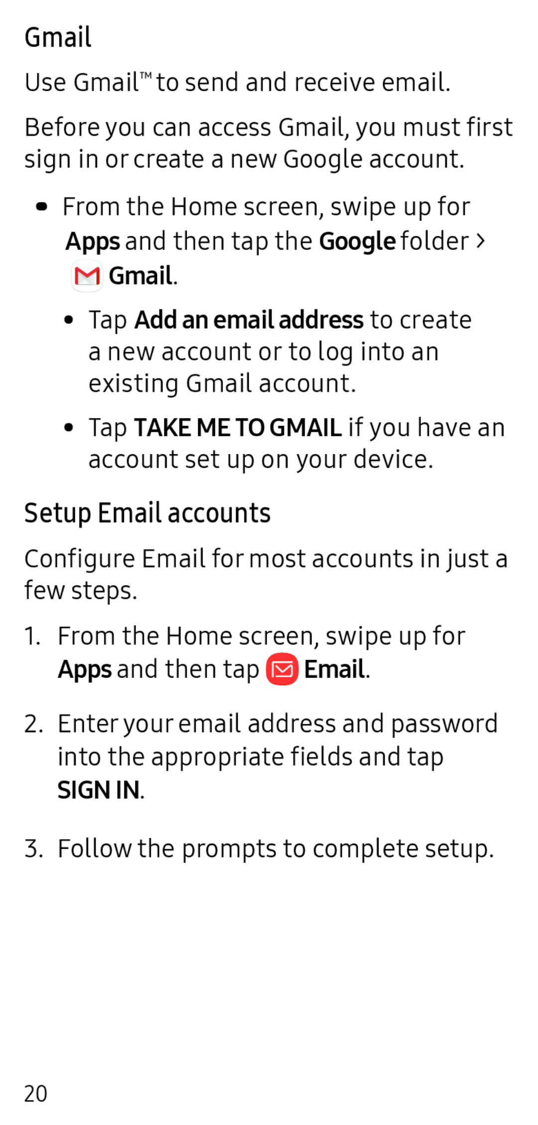 Gmail Setup Email accounts