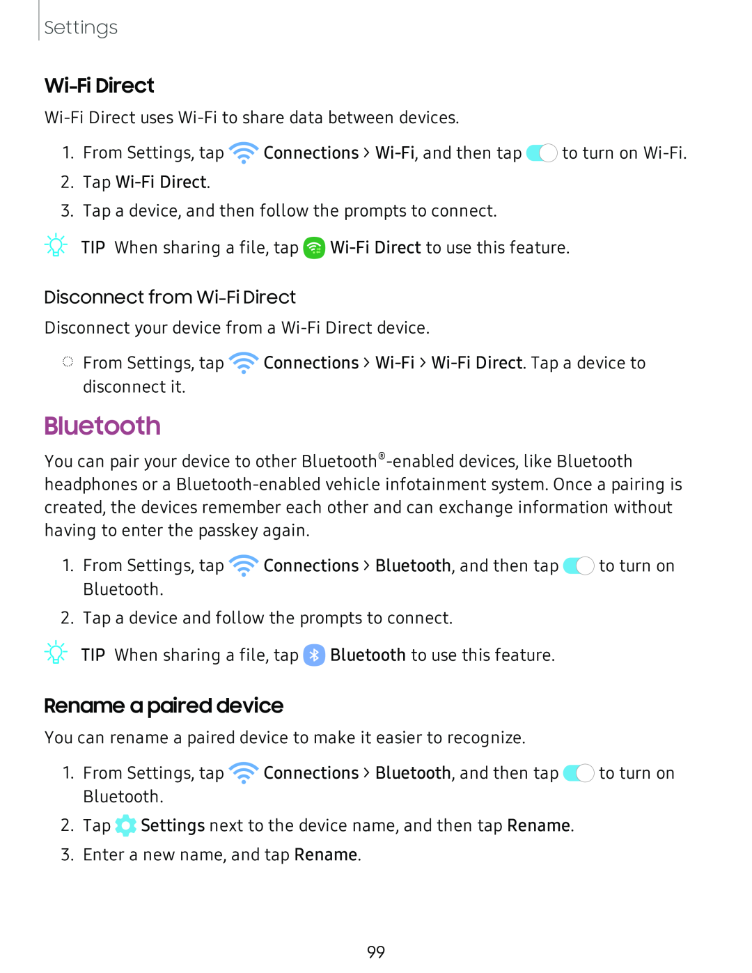 Rename a paired device Galaxy S8 Boost