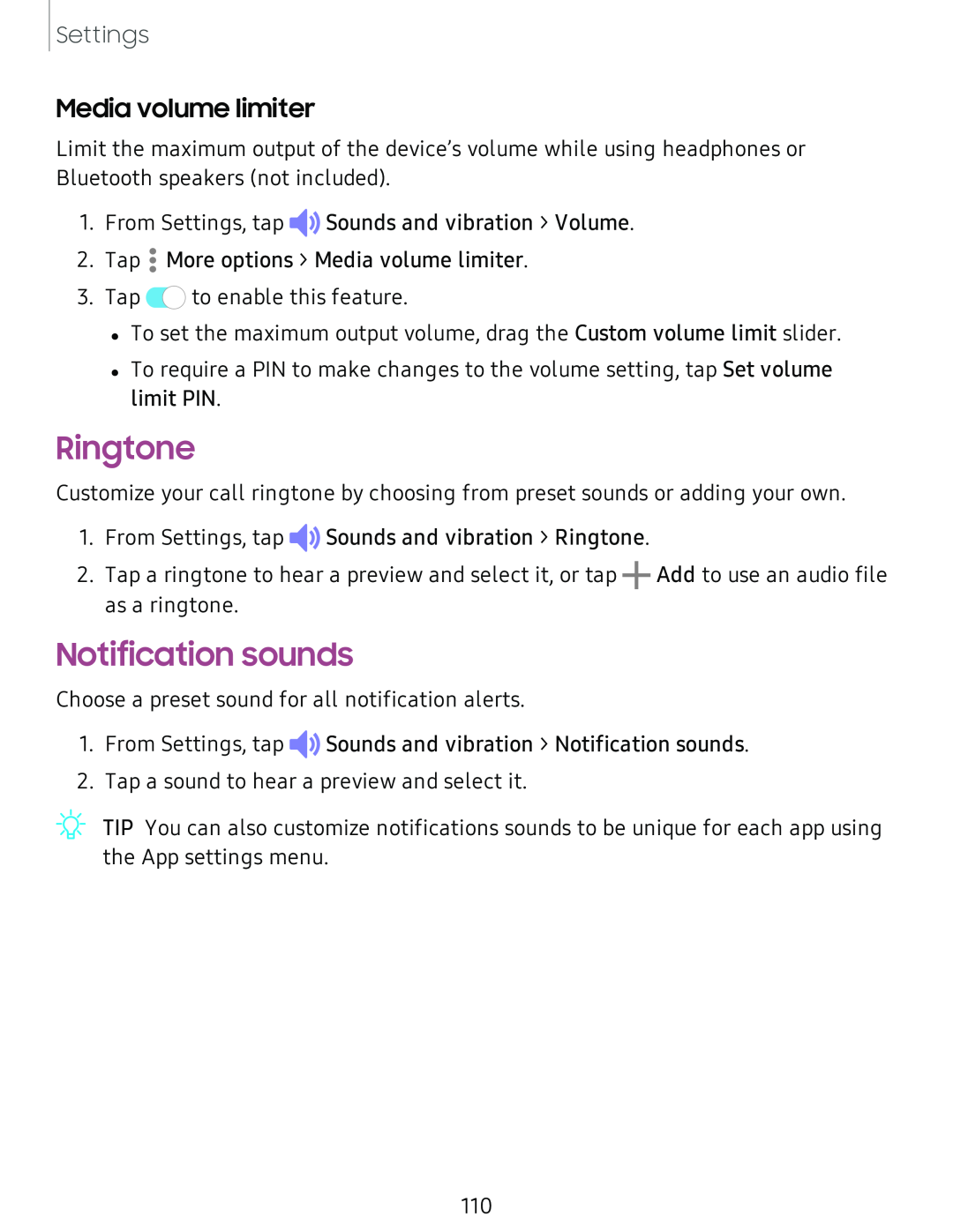 Media volume limiter Ringtone