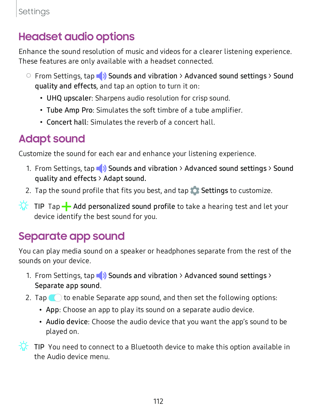 Headset audio options Galaxy S8 Boost