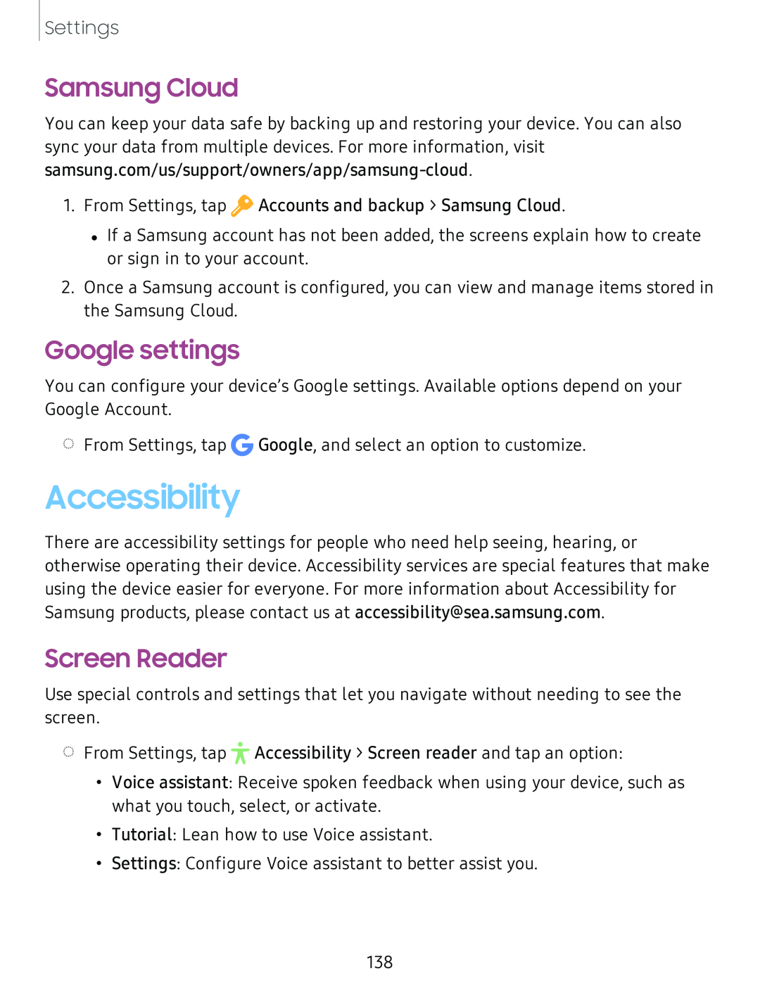 Google settings Galaxy S8 Boost