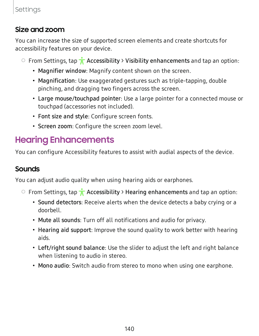 Size and zoom Sounds