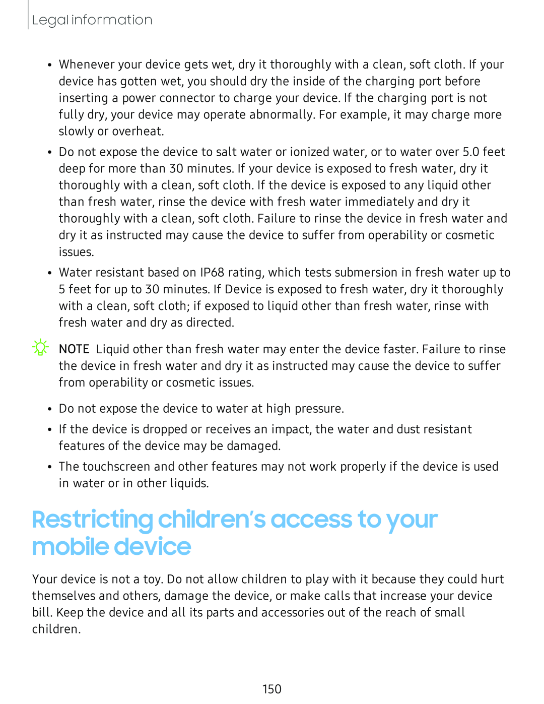 Restricting children’s access to your mobile device Galaxy S8 Boost