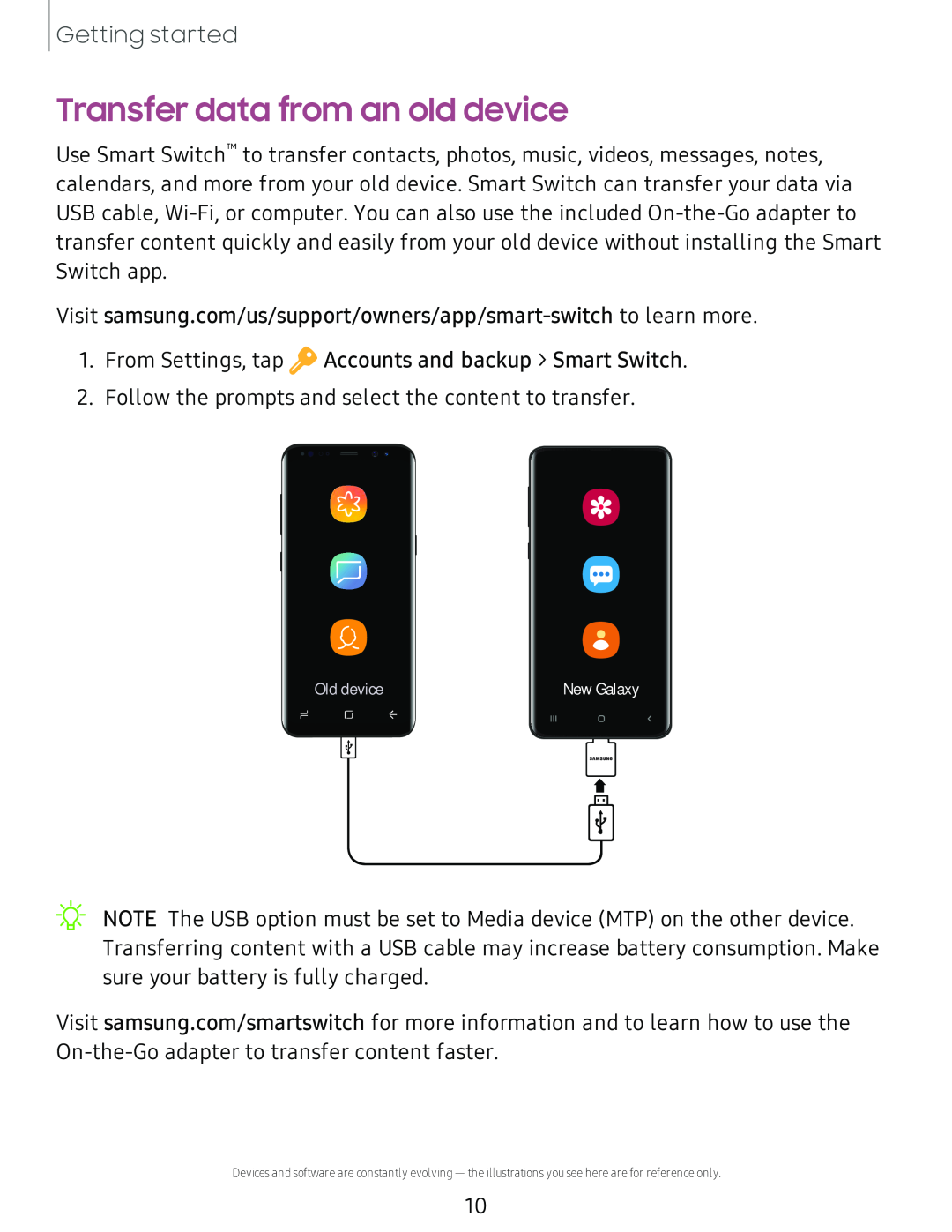 Transfer data from an old device Galaxy S8 Boost