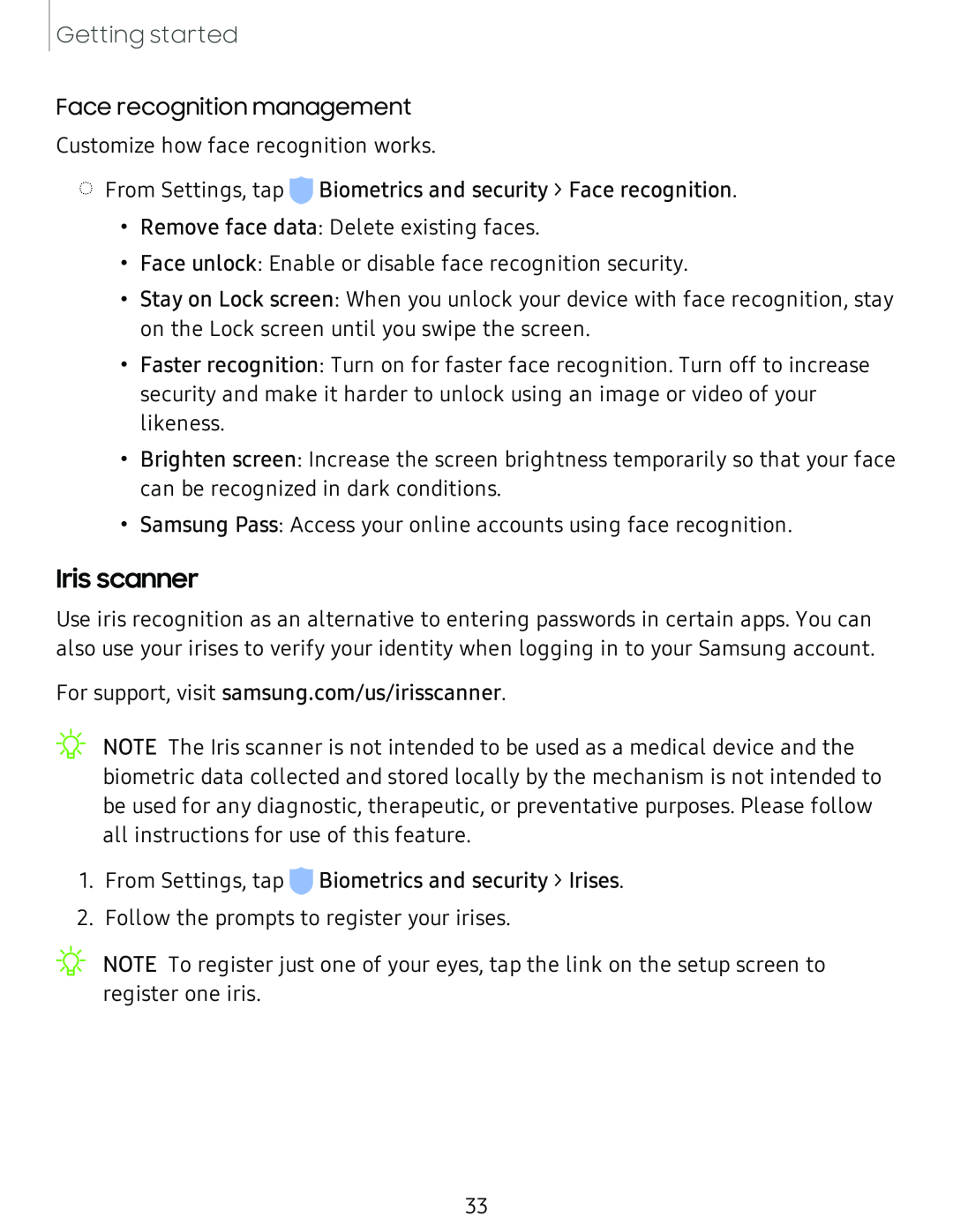 Iris scanner Galaxy S8 Boost