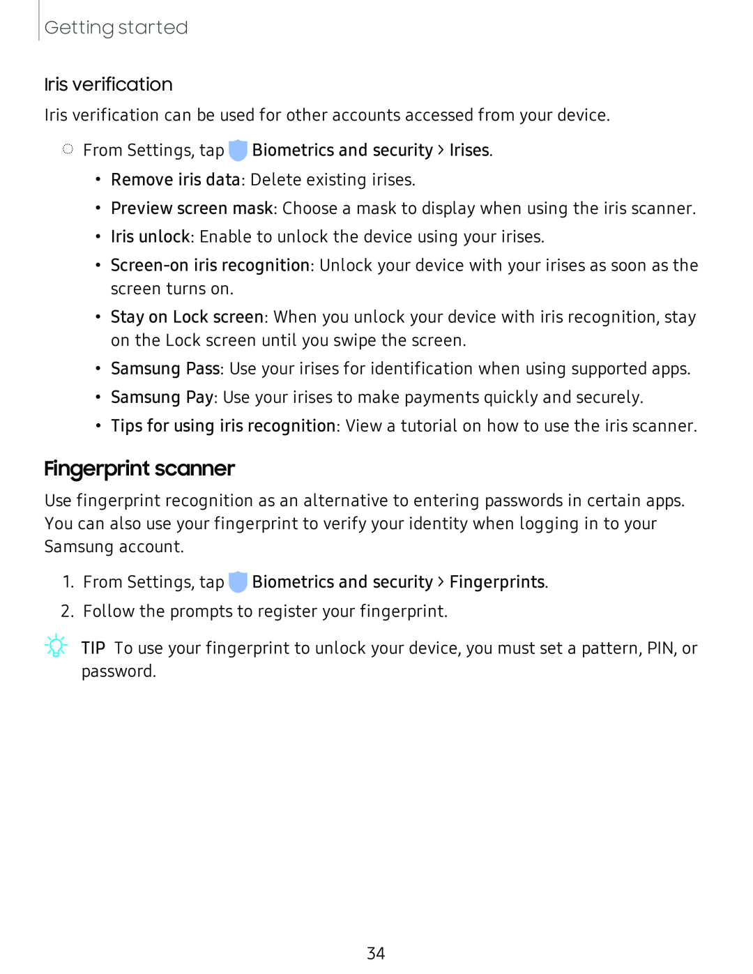 Fingerprint scanner Galaxy S8 Boost