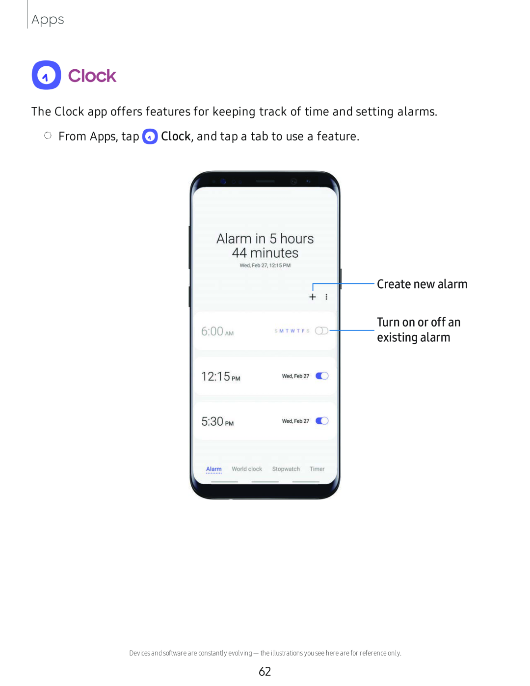 existing alarm Galaxy S8 Boost