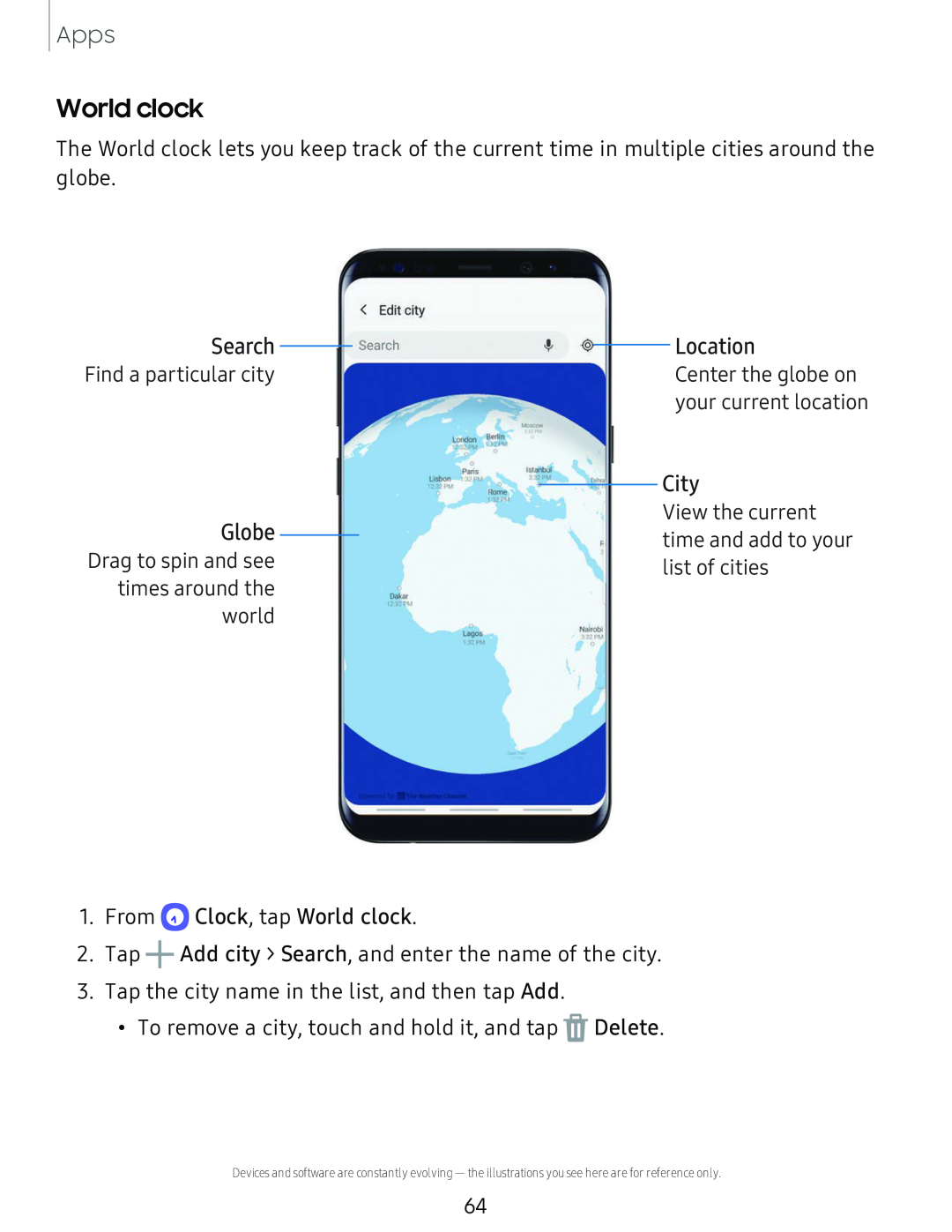 World clock Galaxy S8 Boost