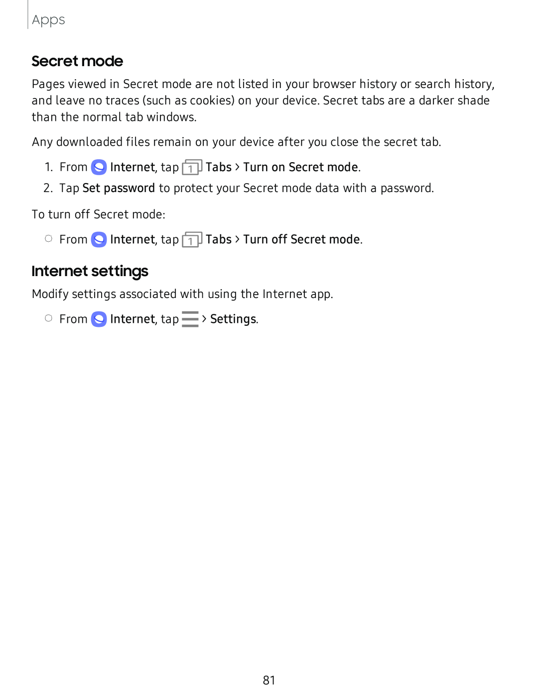 Internet settings Galaxy S8 Boost