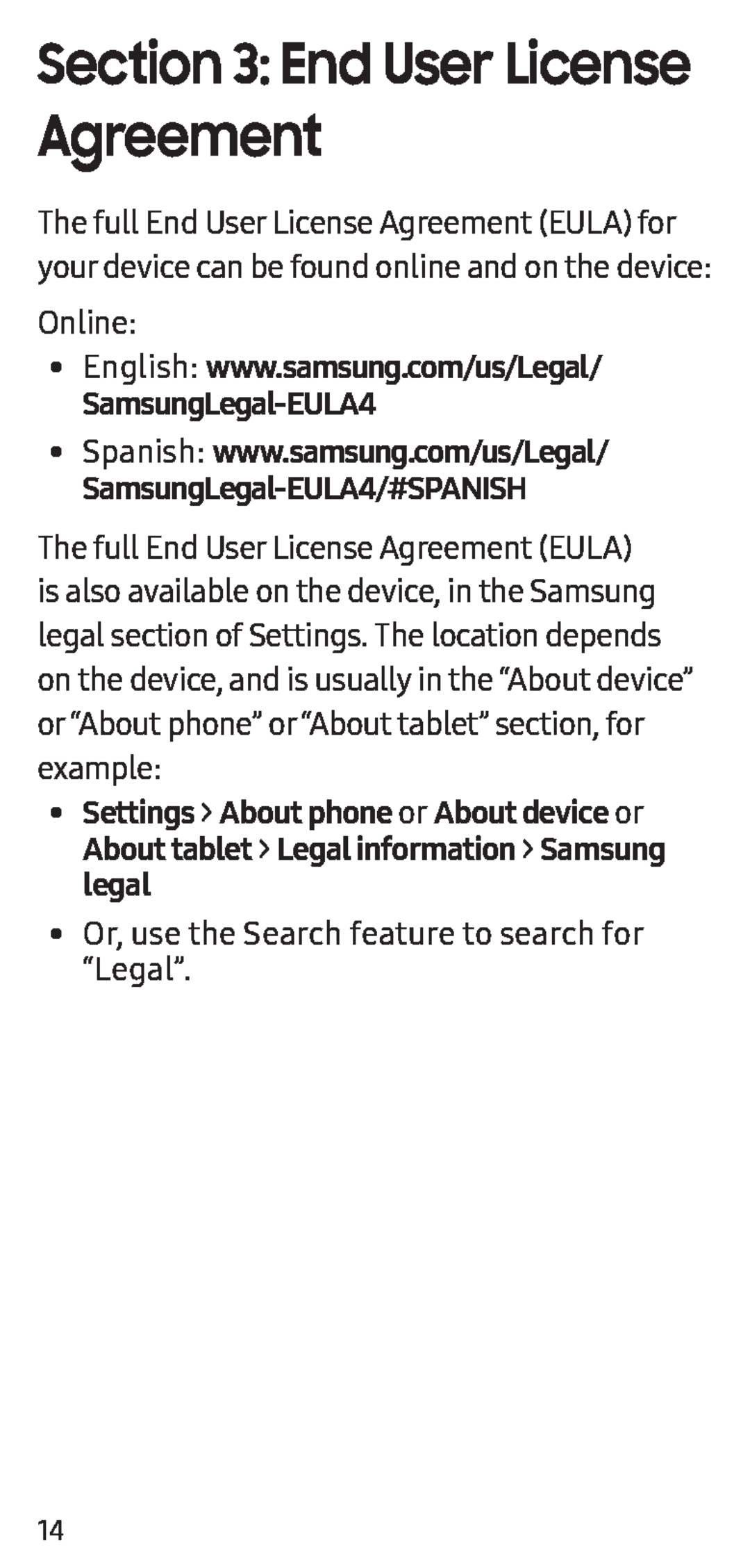 Section 3: End User License Agreement Galaxy S8+ Sprint