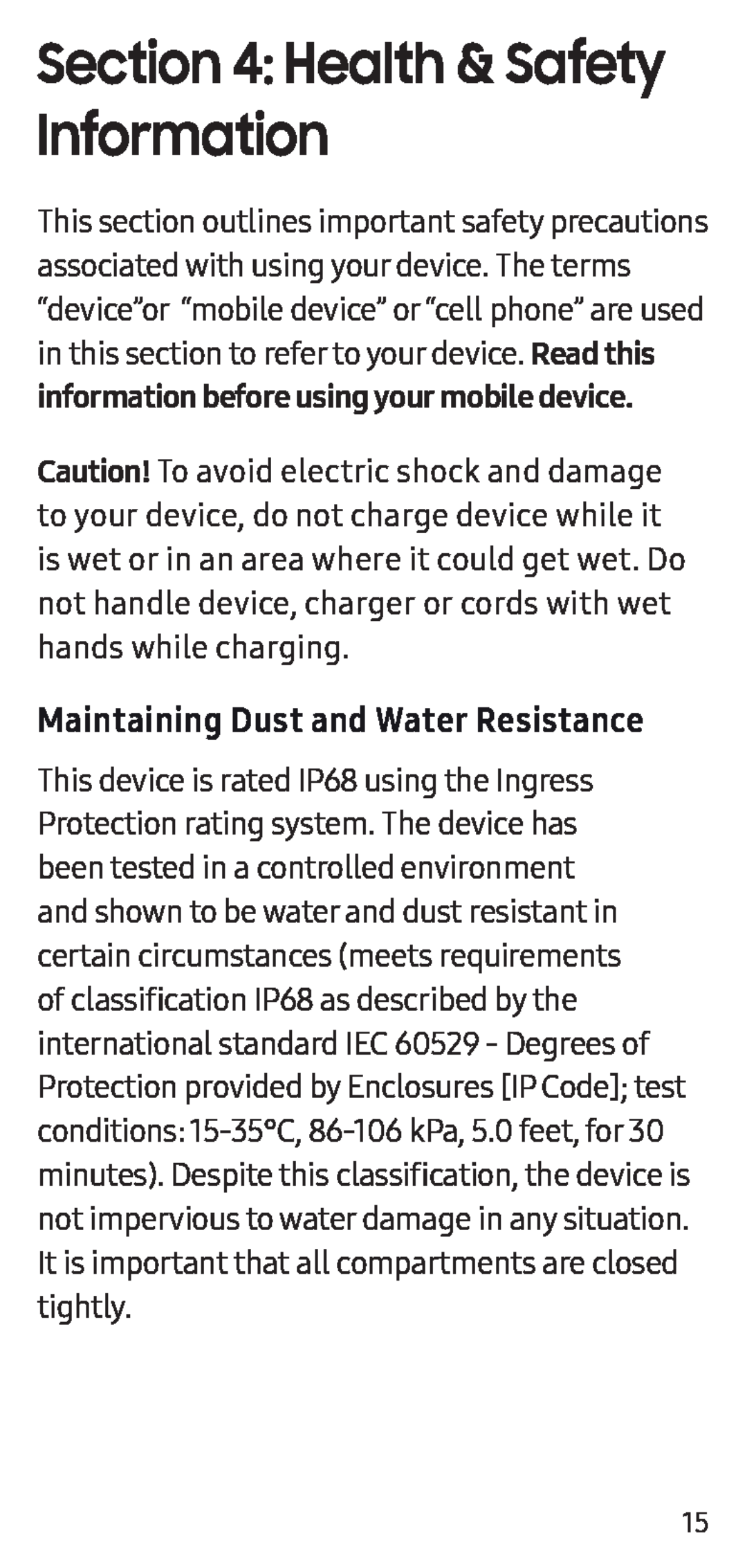 Section 4: Health & Safety Information Galaxy S8+ Sprint