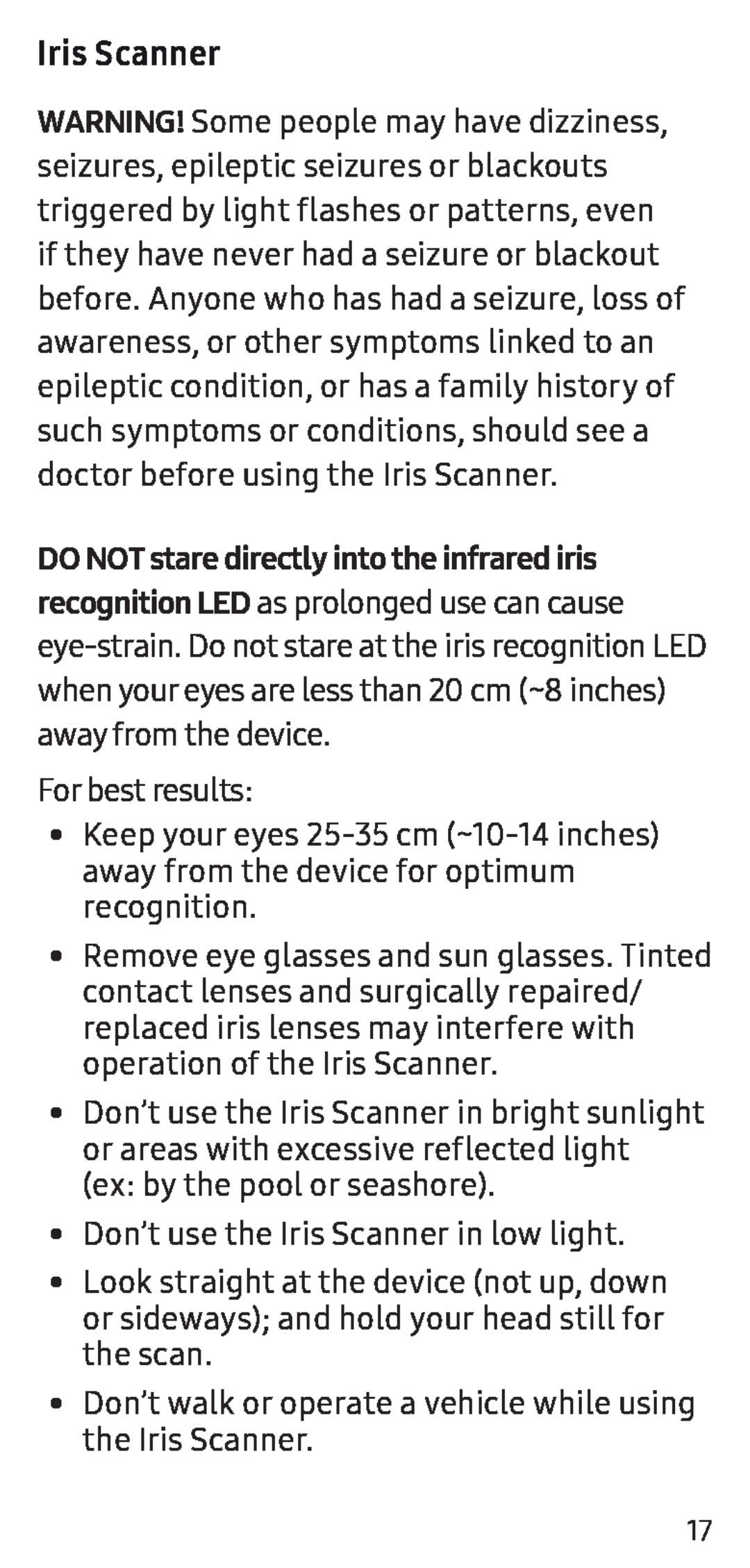 Iris Scanner Galaxy S8+ Sprint