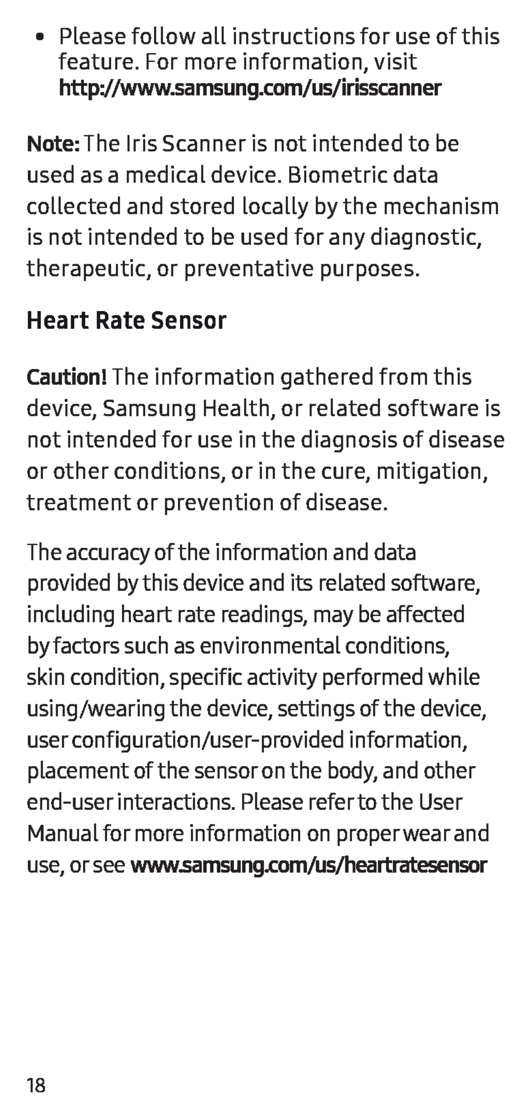 Heart Rate Sensor Galaxy S8+ Sprint