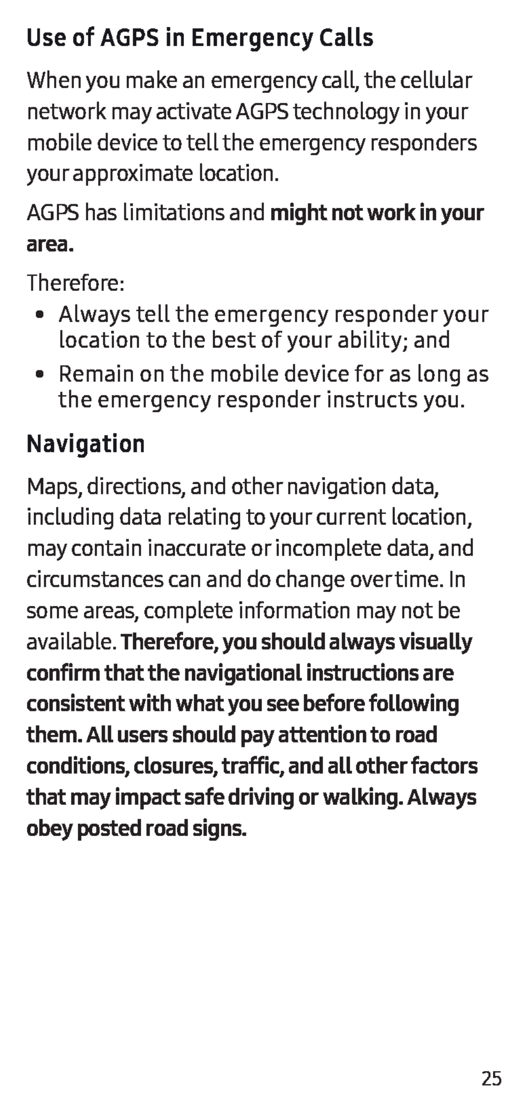 Use of AGPS in Emergency Calls Navigation