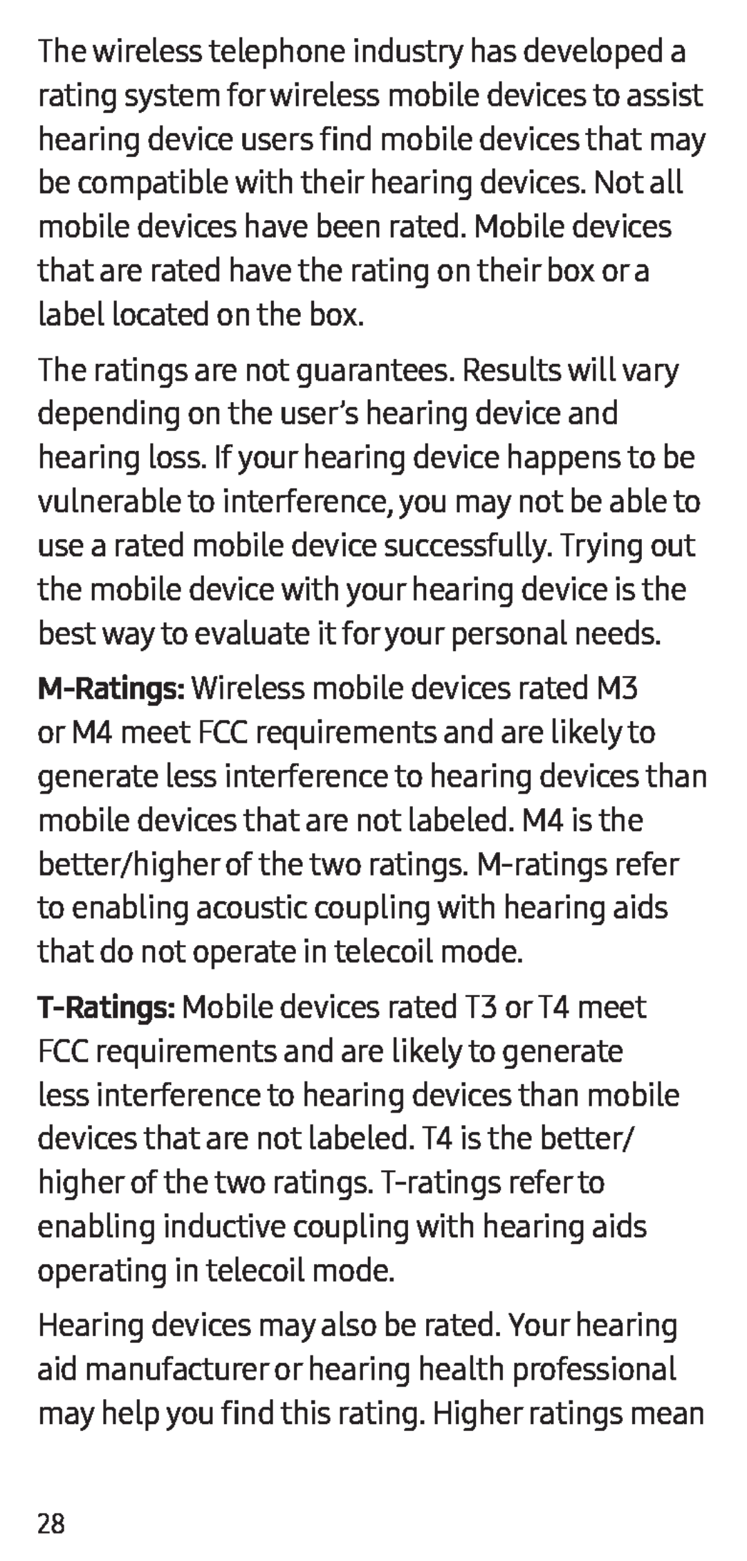 M-Ratings: T-Ratings: