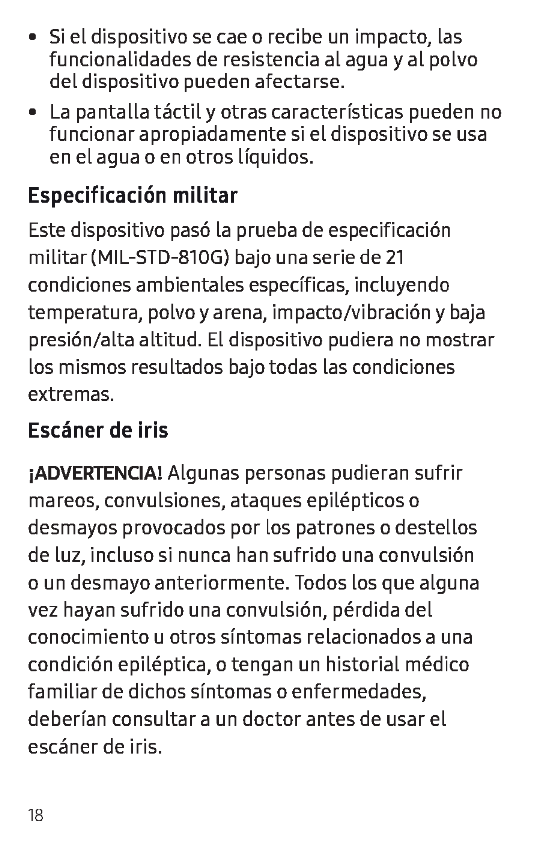 Especificación militar Escáner de iris