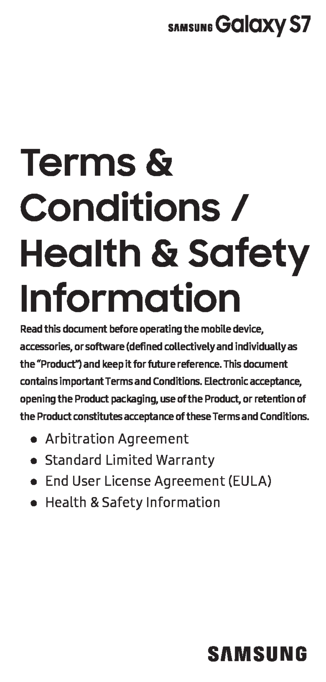 ●● Health & Safety Information Galaxy S7 Unlocked