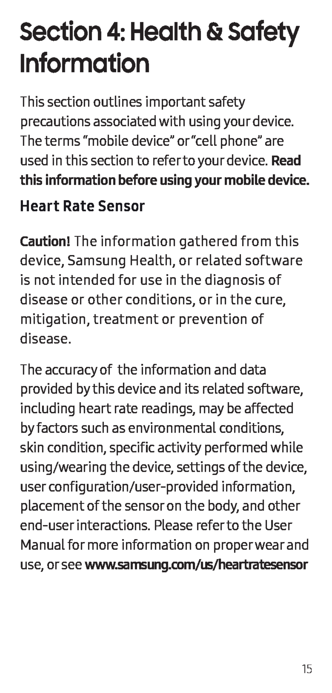 Section 4: Health & Safety Information Galaxy S7 Unlocked